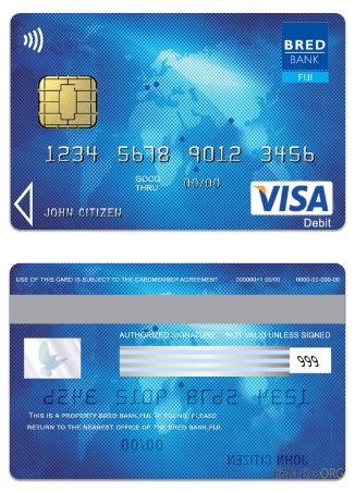 Carte visa Fidji Bred Bank template